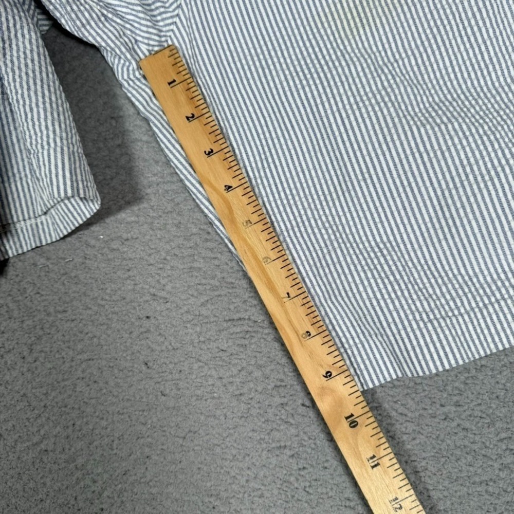 Banana Republic Shorts Mens 31 Blue Striped Seersucker 100% Cotton Casual Preppy - Picture 9 of 12